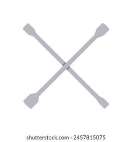 Four Way Lug Wrench for Automotive Repair, Flat Vector Illustration Design 