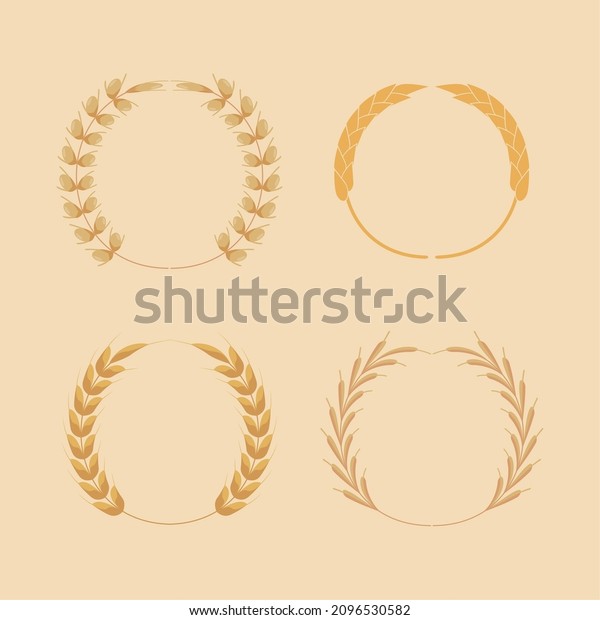 four wheat spikes set\
crowns