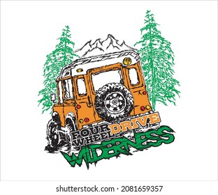 Four Wheel Drive Wilderness.
Suitable for posters, event brochures, t-shirts, stickers.
