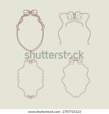 Four Whimsical Bow Frames Set