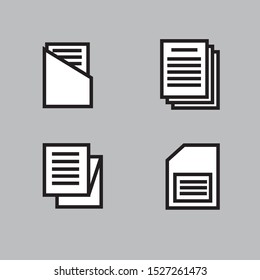 four white and gray document icons
