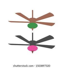 Four Winged Ceiling Fans Cartoon Vector Stock Vector (Royalty Free ...