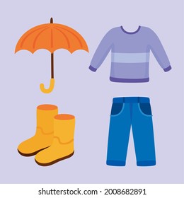 four winter season set clothes