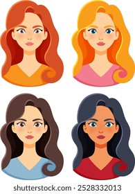 Four women with different hair colors