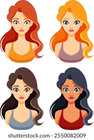 Four women with different hair colors