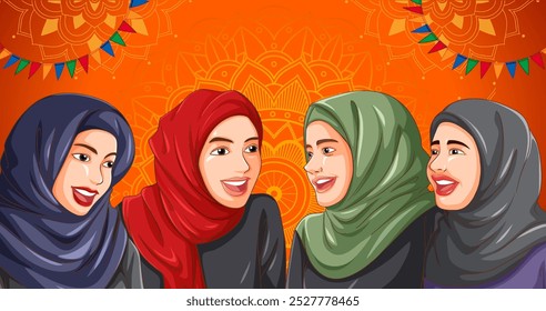 Four women smiling and enjoying each other's company