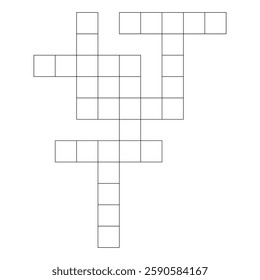 Four words crossword puzzle template. four words crosswords game. word game for social media, magazine and newspaper. squares empty crossword game