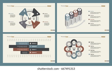 Four Workflow Charts Slide Templates Set