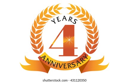 Four Years  Ribbon Anniversary 