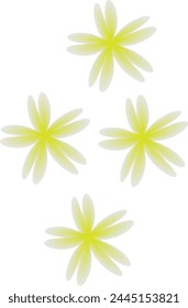 Four Yellow flower. Vector illustration