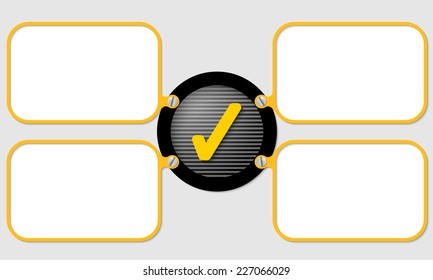four yellow frame for text with check box