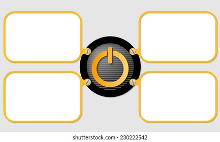 four yellow frame for text with power button