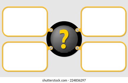 four yellow frame for text with question mark