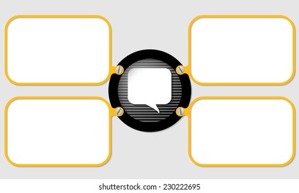 four yellow frame for text with speech bubble
