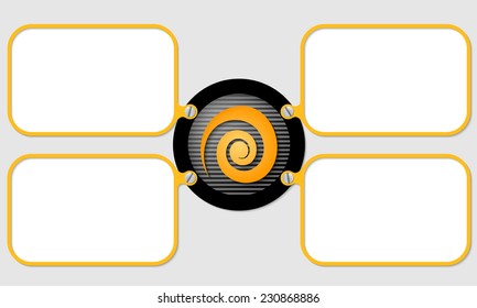 four yellow frame for text with spiral
