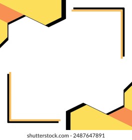 Four yellow and orange shapes frame design. Ideal for graphic design projects, social media posts, invitations, and branding materials.