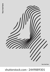 four zebra streps vector design