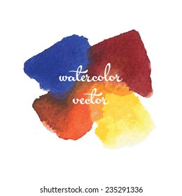 Four-color  watercolor texture. Vector illustration.