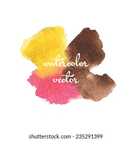 Four-color  watercolor texture. Vector illustration.
