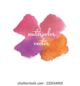 Four-color  watercolor texture. Vector illustration.2