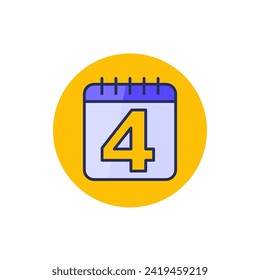 four-day work week icon with outline