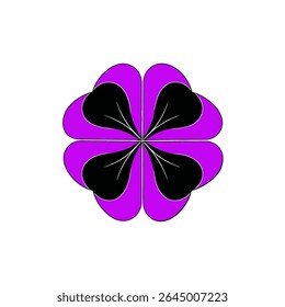 Fourleaf clover blooms symmetrically centered simple isolated graphic