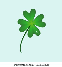 Fourleaf Clover Blue Background Stock Vector (Royalty Free) 265669898