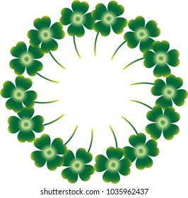 Four-leaf clover circular frame