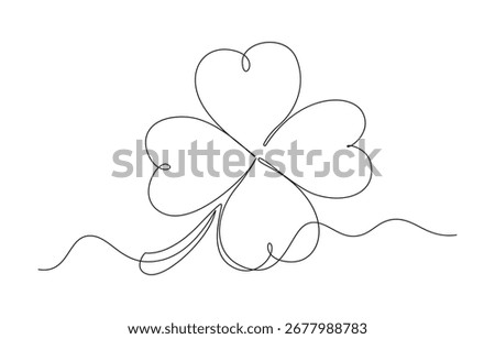four-leaf clover continuous line art drawing.1