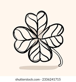 Four-leaf clover. Decorative plant element for greeting cards, invitations and much more.