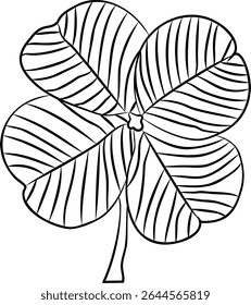 four-leaf clover depicted on a white isolated background