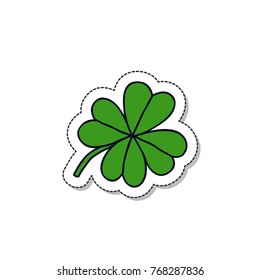 four-leaf clover doodle icon