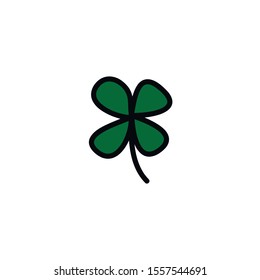 Four-leaf Clover Doodle Icon, Vector Illustration