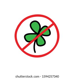 four-leaf clover doodle icon, vector illustration
