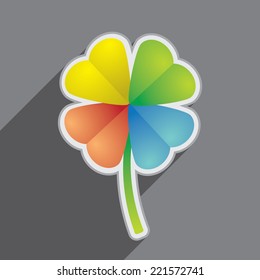 Four-leaf clover in flat design