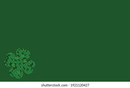 four-leaf clover formed by small clovers on green background