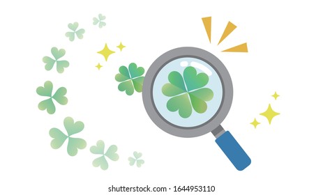 four-leaf clover is found.hope,wish and discovery image.（Expansion）