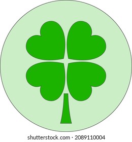 Four-leaf clover. Green four leaf clover icon. Vector illustration. Vector.