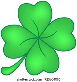 Four-Leaf Clover green isolated on white background