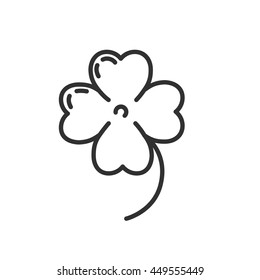 Four-leaf clover icon. thin line design