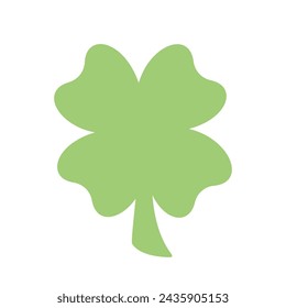 Four-leaf clover icon. Vector clover silhouette isolated on white background