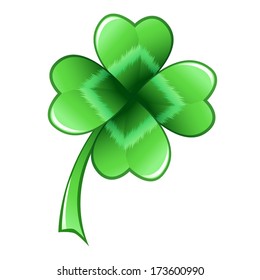 Four-leaf clover leaf, symbol of good luck.