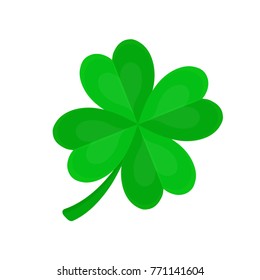 Four-leaf clover for luck.Vector flat cartoon illustration icon design. Isolated on white backgroung. Luck concept