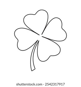 four-leaf clover outline illustration  on a white background 