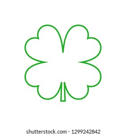 Four-leaf Clover. Outline. Vector.