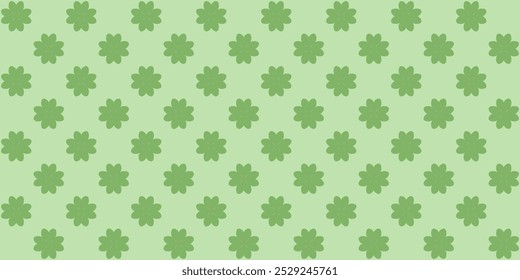 Four-leaf clover seamless pattern. Green, natural, natural, lucky, fortune, paper, card, background. Vector