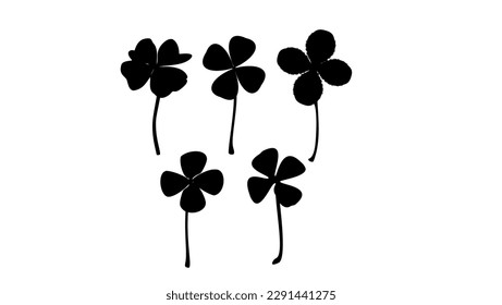 four-leaf clover silhouette, high quality vector