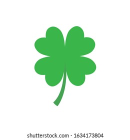 Four-leaf clover simple icon. Vector flat illustration isolated on white background 