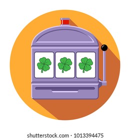 Four-leaf clover slot machine icon vector illustration