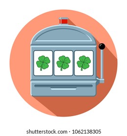 Four-leaf clover slot machine icon vector illustration